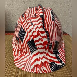 USA Patriotic American Flag Hard Hat with Ratchet Suspension (Bullard 3000)
